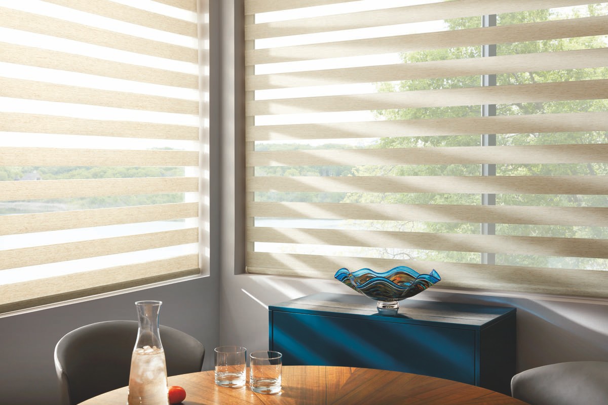 Adding Designer Banded Shades to offices near Sioux Falls, South Dakota (SD) including custom designs